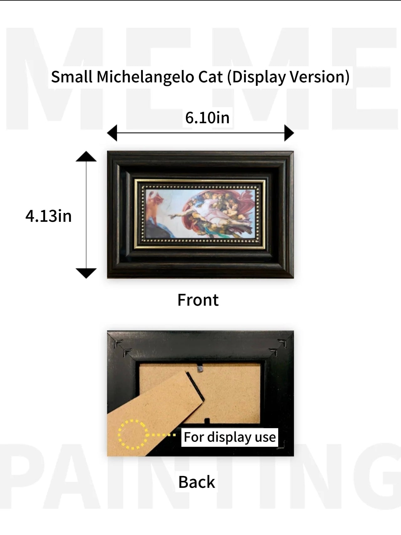 Michelangelo Cat Lenticular Art • Cat Creation of Adam • Creative Abstract Gift • Funny Cute Decorative Display • World Famous Painting Inspired