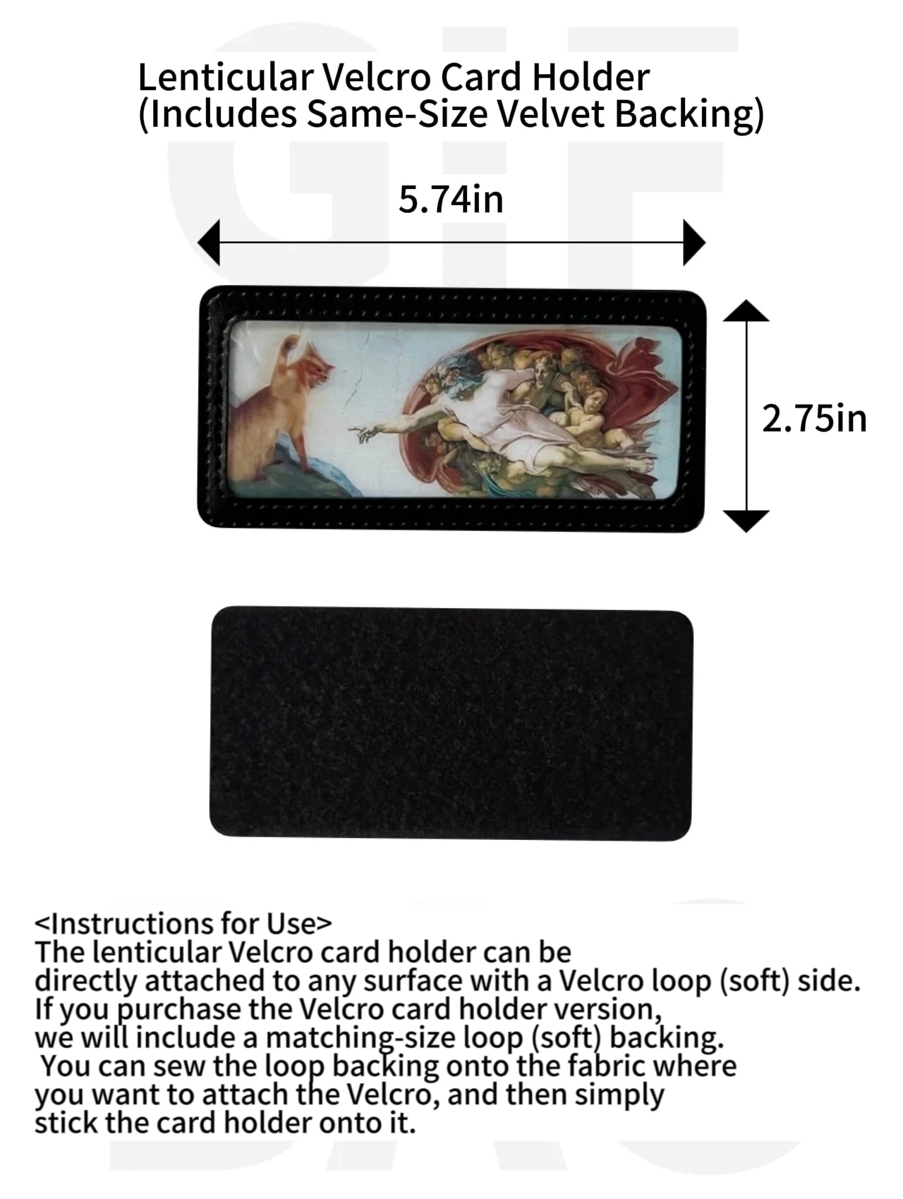 Michelangelo Cat Lenticular Art • Cat Creation of Adam • Creative Abstract Gift • Funny Cute Decorative Display • World Famous Painting Inspired