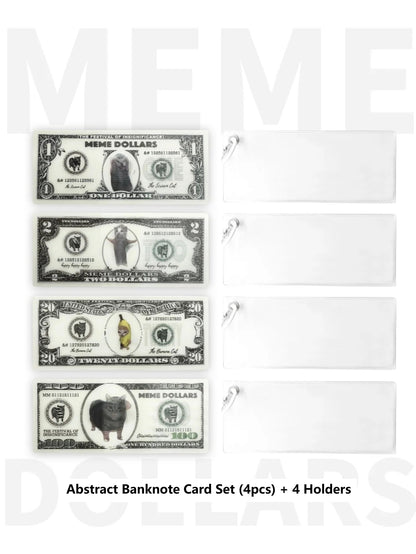 Abstract USD Cat Meme Double-Sided Lenticular Card, Creative Funny Novelty Gift