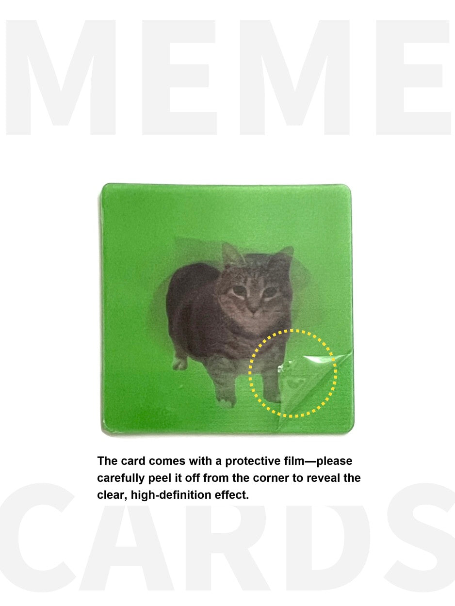 Abstract USD Cat Meme Double-Sided Lenticular Card, Creative Funny Novelty Gift