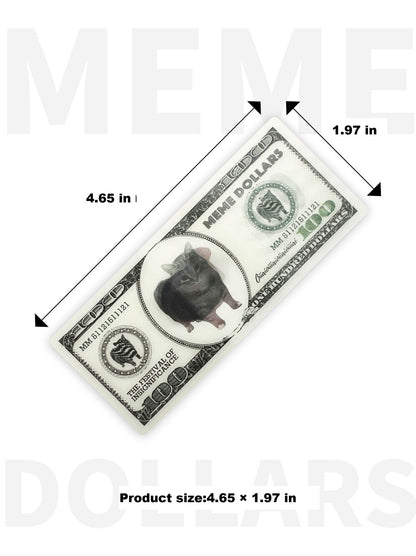 Abstract USD Cat Meme Double-Sided Lenticular Card, Creative Funny Novelty Gift