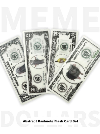 Abstract USD Cat Meme Double-Sided Lenticular Card, Creative Funny Novelty Gift