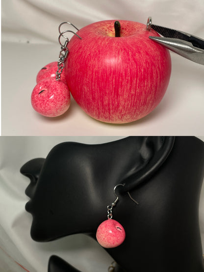 handmade apple earrings