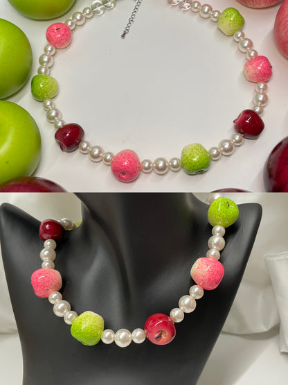 handmade apple necklace